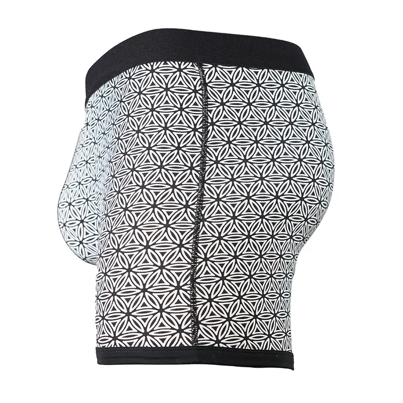 SHEATH 4.0 Men's Dual Pouch Boxer Briefs 5in - Modal Soft Breathable Underwear, Patent-Pending Flower of Life & Paisley Print Daily Comfort Natural