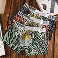 Leopard print cotton men's underwear, personalized trendy printing boxer briefs, comfortable, breathable and sexy tiger print men's boxer briefs