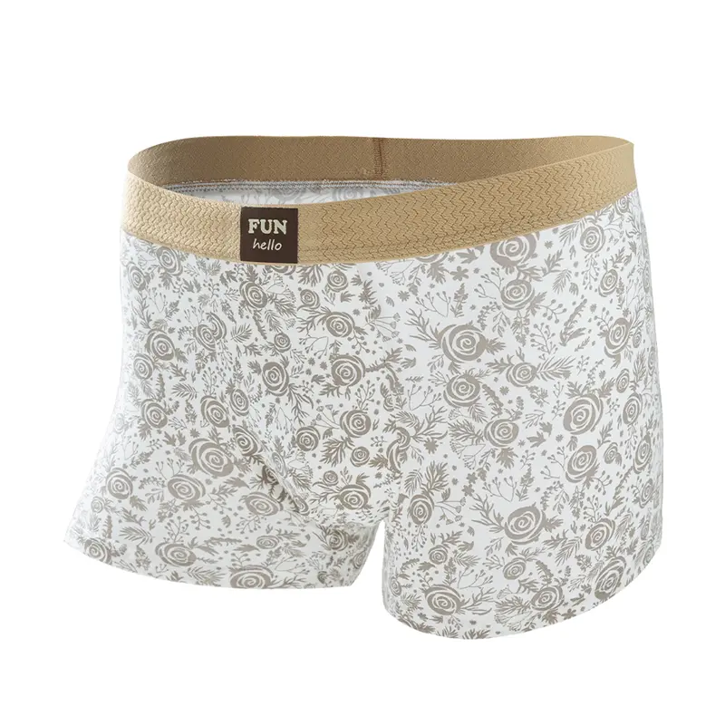 Men's Premium Cotton Boxer Briefs Vintage Rose Print Design Breathable Mesh Panel Elastic Waistband Moisture-Wicking Underwear 3 Pack