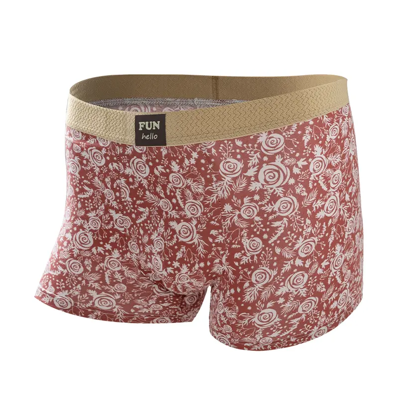 Men's Premium Cotton Boxer Briefs Vintage Rose Print Design Breathable Mesh Panel Elastic Waistband Moisture-Wicking Underwear 3 Pack