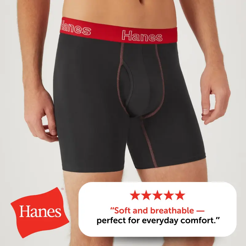 Hanes Men’s Underwear – ComfortSoft Waistband, Breathable Cotton, Tagless Design, premium cotton Underwear for all-day wear and value multipack choice ST2BP6