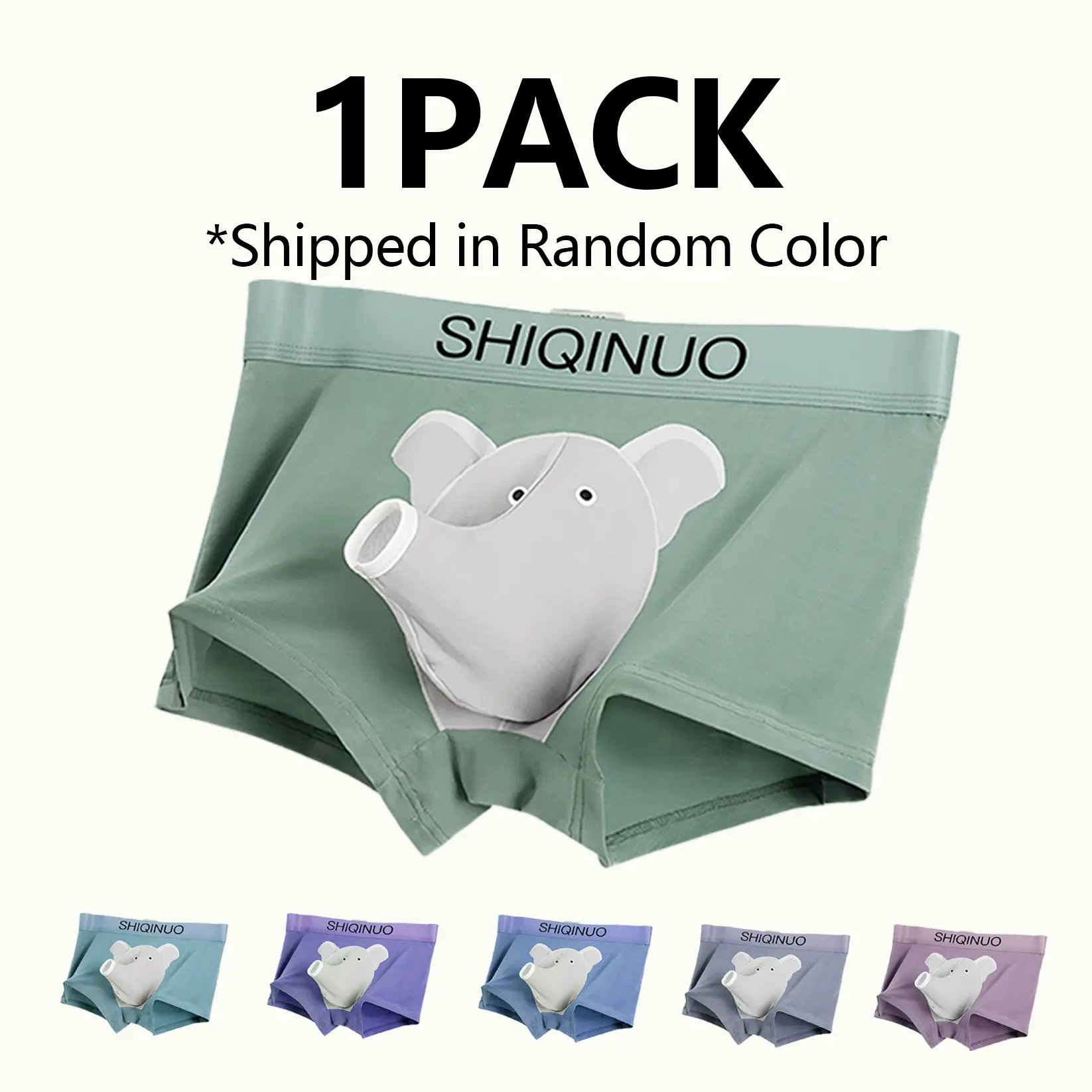 Men's Elephant Modal Underwear Boxers, Soft Elastic Breathable, 3D Trunk Pouch, Separated Support, XL Regular Fit Underwear, Male Gift for Boyfriend