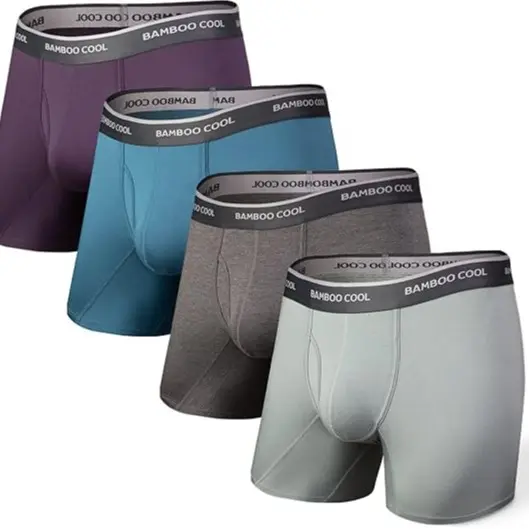 BAMBOO COOL Men's Underwear Boxer Briefs Soft Breathable Premium Fabric Open Fly Pouch High Performance Stretch Christmas Gifts for Men 4 or 7 Pack Athletic summervibes,